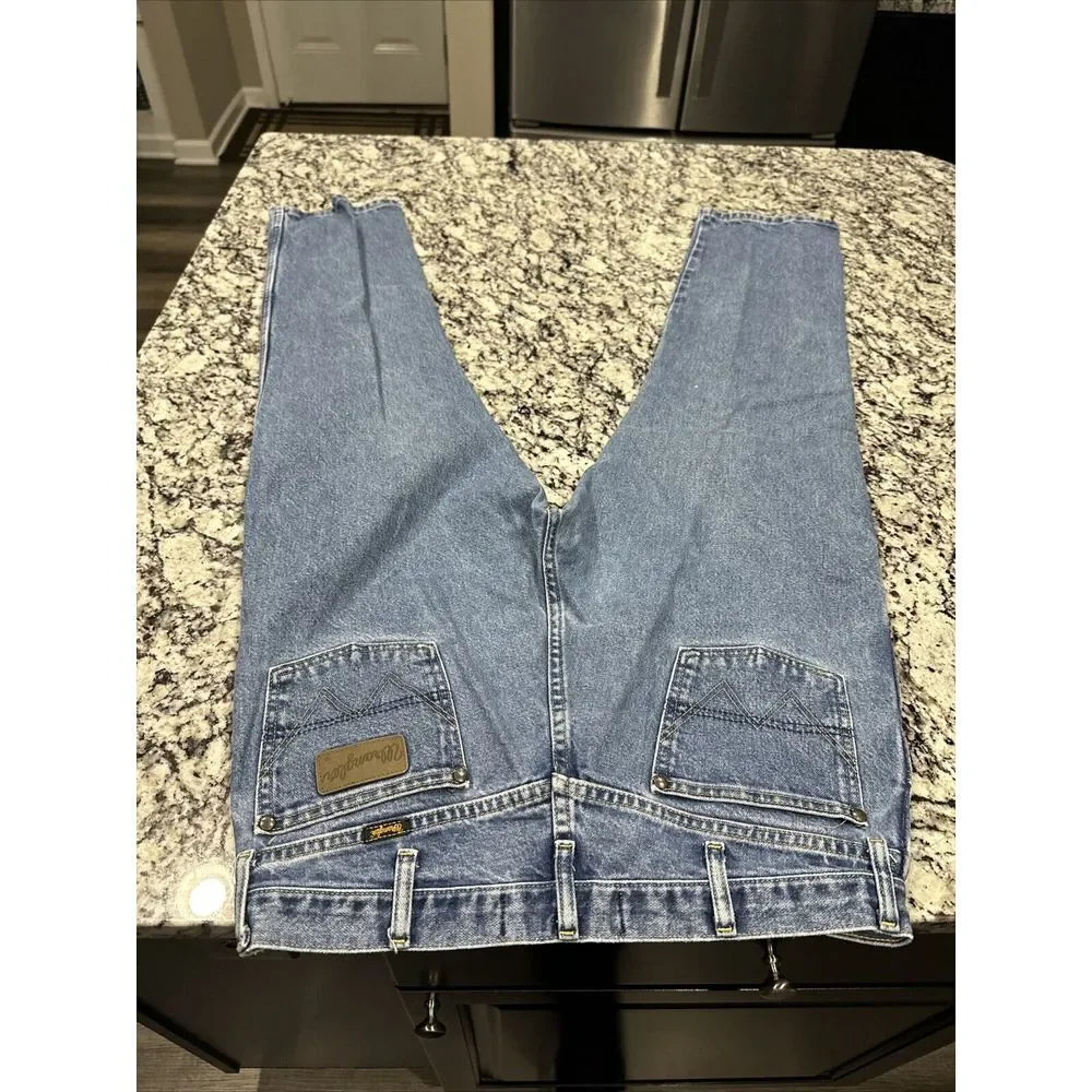 Wrangler Jeans Mens 35x30 Blue Denim George Straight‎ Cowboy Cut Original Fit - Picture 4 of 9